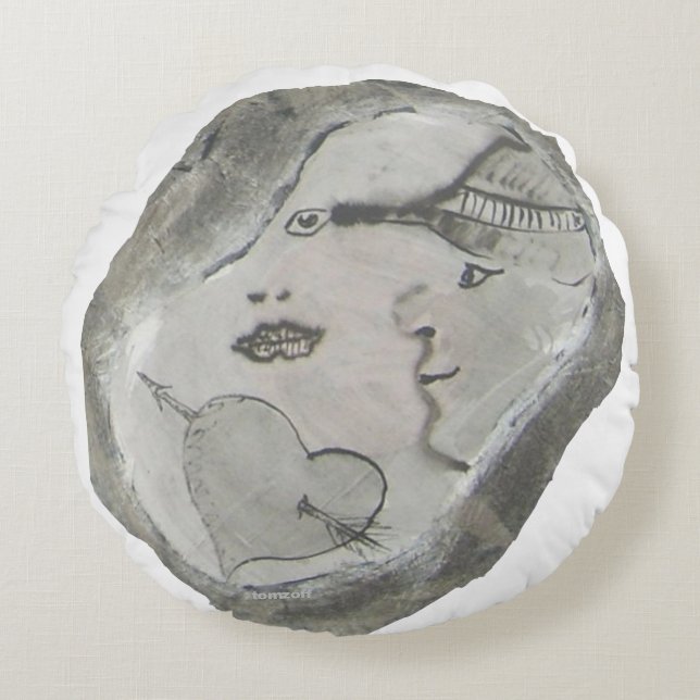 Liebe auf den 1. Blick Rundes Kissen (Vorderseite)