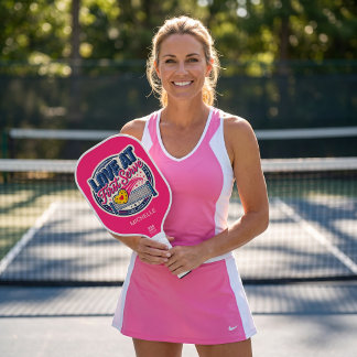 Liebe auf den ersten Aufschlag Pink Heart Name und Pickleball Schläger