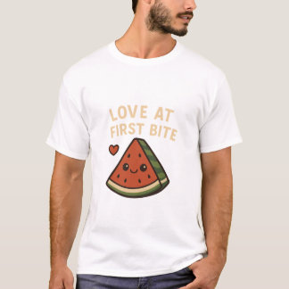 Liebe auf den ersten Biss Süße Wassermelone Lustig T-Shirt
