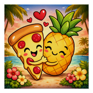 Liebe auf den ersten Bissen - Pizza trifft Ananas Poster