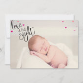 Liebe auf den ersten Blick Baby Geburt Ankündigung (Vorderseite)