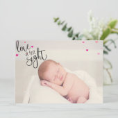 Liebe auf den ersten Blick Baby Geburt Ankündigung (Stehend Vorderseite)