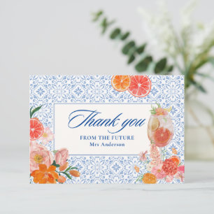 Liebe auf den ersten Blick Brautparty am Mittelmee Dankeskarte