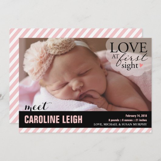 Liebe auf den ersten Blick | Kinderankündigung Ankündigung (Vorne/Hinten)