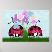 Liebe auf den ersten Blick Niedliche Ladybug-Illus Poster (Vorne)