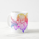 Liebe auf den ersten Blick Tasse Herz umgeben von (Vorderseite Links)