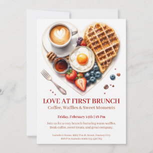 Liebe auf den ersten Brunch - Waffeln Kaffee Frühs Einladung