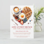 Liebe auf den ersten Brunch - Waffeln Kaffee Frühs Einladung (Stehend Vorderseite)