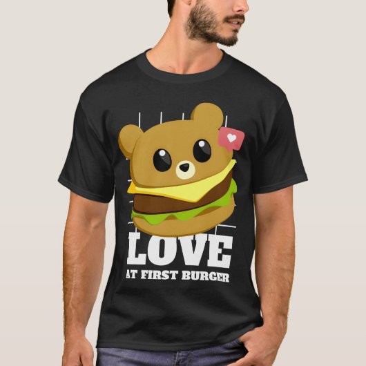 Liebe auf den ersten Burger Freunde T-Shirt (Vorderseite)