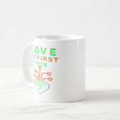 Liebe auf den ersten Byte Kaffeetasse (Vorderseite Links)