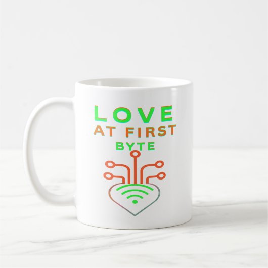 Liebe auf den ersten Byte Kaffeetasse (Links)