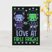 Liebe auf den ersten Schreck Kawaii Frankenstein-M Karte (Gelbe Blume)