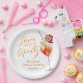 Liebe auf den ersten Spritz | Aquarell-Brautjungfe Pappteller (Party)