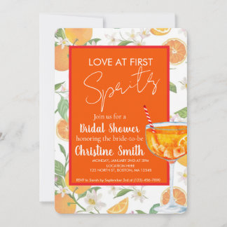 Liebe auf den ersten Spritz Brautabschiedseinladun Einladung
