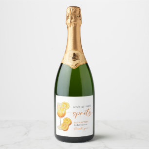 Liebe auf den ersten Spritz Brautparty Aperol Maßg Schaumweinetikett