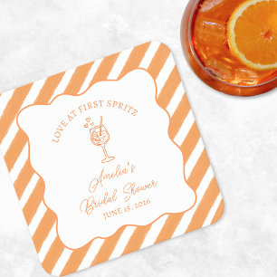 Liebe auf den ersten Spritz Brautparty Italienisch Rechteckiger Pappuntersetzer