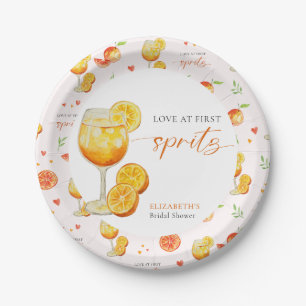Liebe auf den ersten Spritz Brautparty Willkommen  Pappteller