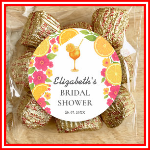 Liebe auf den ersten Spritz Citrus Orange Brautpar Runder Aufkleber