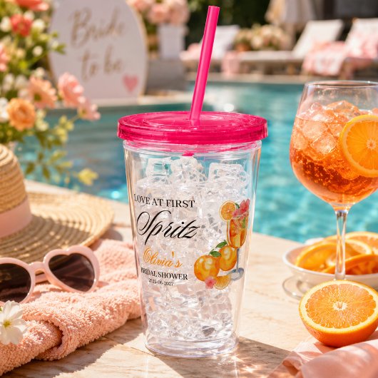 Liebe auf den ersten Spritz-Junggesellinnenabschie Acryltrinkbecher