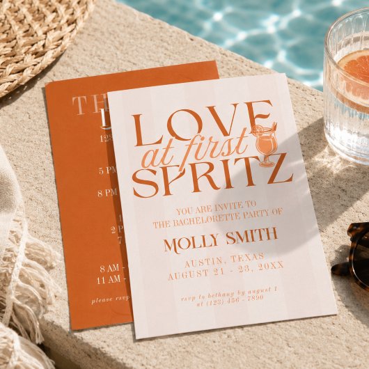 Liebe auf den ersten Spritz Junggesellinnenabschie Einladung