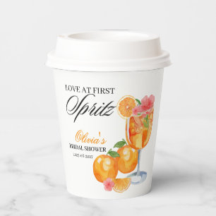 Liebe auf den ersten Spritz-Junggesellinnenabschie Pappbecher