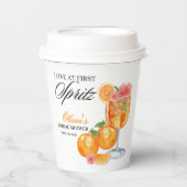 Liebe auf den ersten Spritz-Junggesellinnenabschie Pappbecher (Vorderseite)