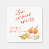 Liebe auf den ersten Spritz-Junggesellinnenabschie Serviette (Vorderseite)