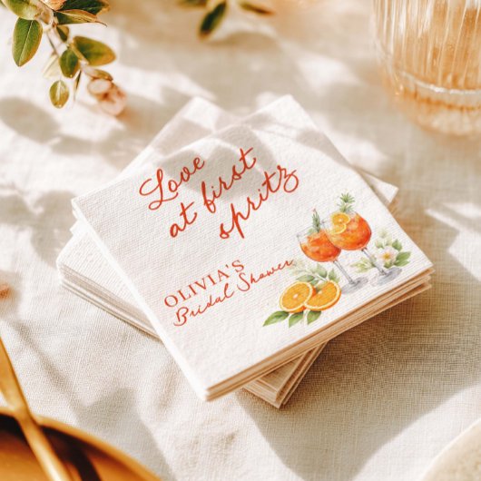 Liebe auf den ersten Spritz-Junggesellinnenabschie Serviette