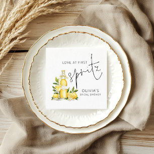Liebe auf den ersten Spritz Name Brautparty Serviette