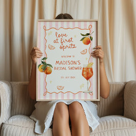 Liebe auf den ersten Spritz Orangen Streifen Willk Poster