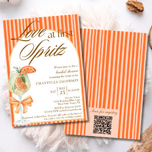 Liebe auf den ersten Spritz QR-Code Orange Brautpa Einladung