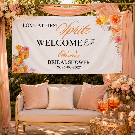 Liebe auf den ersten Spritzer Brautparty-Willkomme Banner
