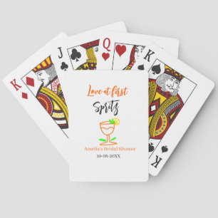 Liebe auf den ersten Spritzer orange schwarze Brau Spielkarten