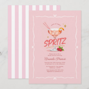Liebe auf den ersten Spritzer Rosa Preppy-Brautjun Einladung