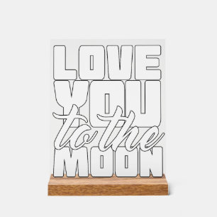 Liebe auf den Mond Acrylschild