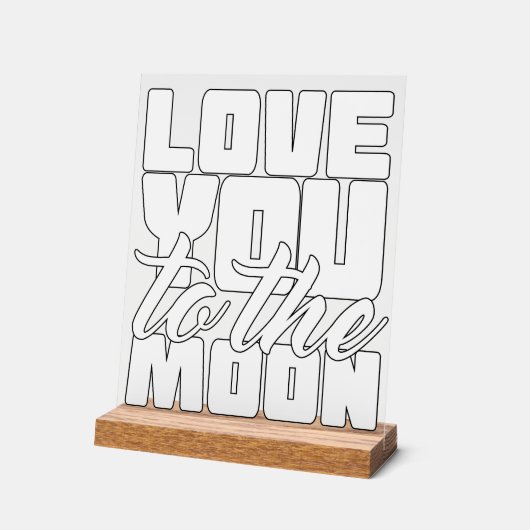 Liebe auf den Mond Acrylschild (Winkel)