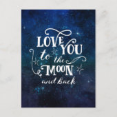 Liebe auf den Mond und die Hintersterne Postkarte (Vorderseite)