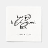 Liebe auf den Mond und zurück Hochzeitsfeier weiß Serviette (Vorderseite)