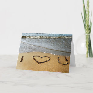 Liebe auf der Beach-Grußkarte Karte