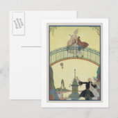 Liebe auf der Brücke, Illustration für "Fetes Gala Postkarte (Vorne/Hinten)