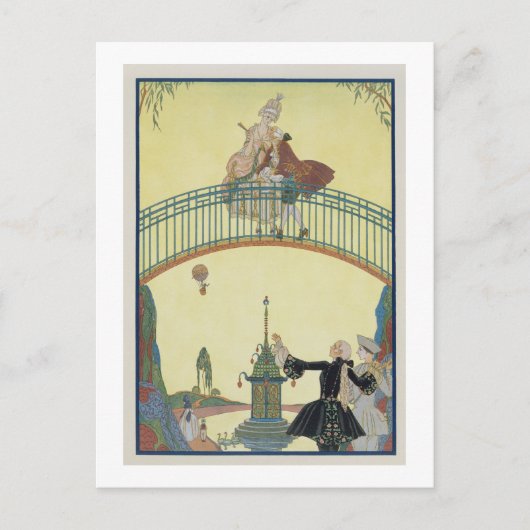 Liebe auf der Brücke, Illustration für "Fetes Gala Postkarte (Vorderseite)