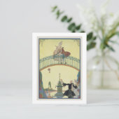 Liebe auf der Brücke, Illustration für "Fetes Gala Postkarte (Stehend Vorderseite)