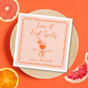 Liebe auf der ersten Spritz Hand gezogen Brautpart Serviette