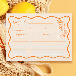 Liebe auf der First Spritz Brautparty Recipe Card Einladung
