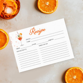 Liebe auf der First Spritz Brautparty Recipe Card Einladung