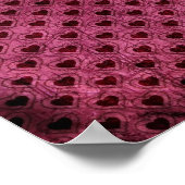 Liebe auf einem dunklen Herz-Grunge-Muster Poster (Ecke)