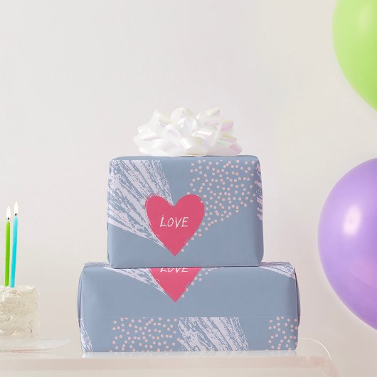 Liebe auf einem Herzen Geschenkpapier