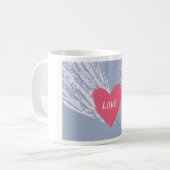 Liebe auf einem Herzen Kaffeetasse (Vorderseite Links)