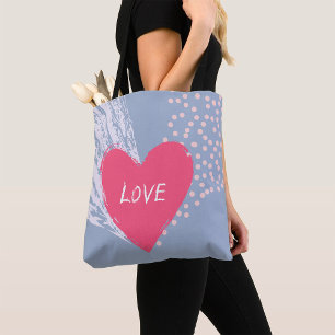 Liebe auf einem Herzen Tasche