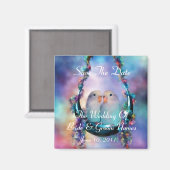 Liebe auf einem MoonSwing-Rett-The-Date-Wedding-Ma Magnet (Vorderseite/Rückseite)